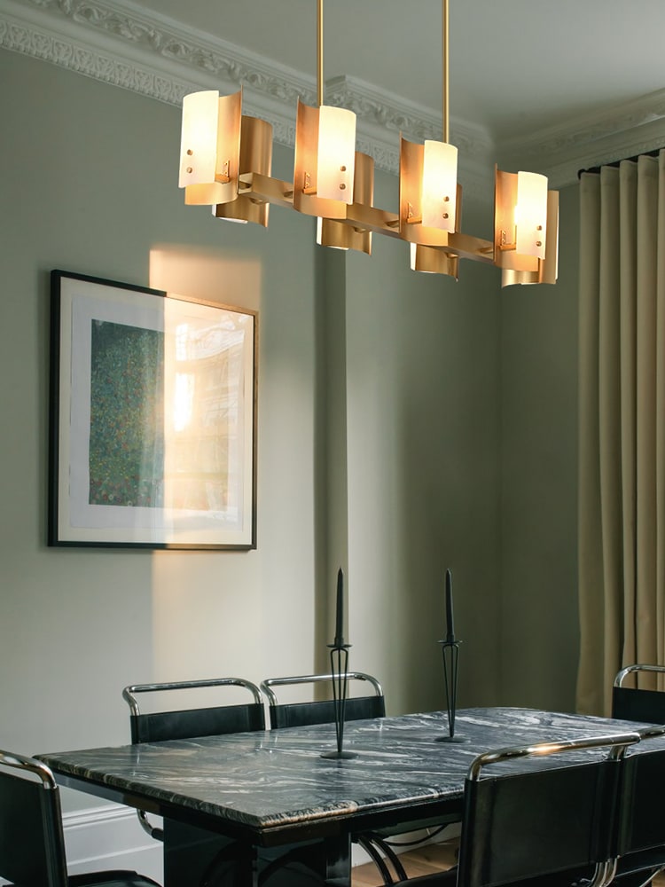 Modern Brushed Brass Spanish Alabaster Linear Chandelier - 02 02-scene-brushed-brass-spanish-alabaster-linear-chandelier-dining-room