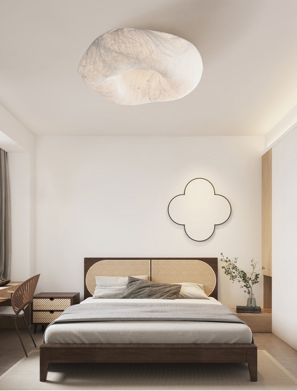 Handmade Mulberry Silk Cloud Ceiling Light in White - 02 02-scene-cloud-ceiling-light-bedroom