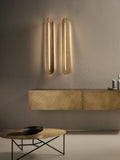 Modern Etched Brass Linear Wall Sconce in Antique Brass - 02 02-scene-etched-antique-brass-linear-wall-sconce-living-room
