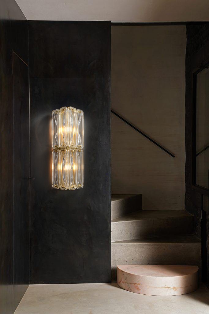 Modern Crystal Glass Wall Sconce - 02 02-scene-modern-crystal-glass-wall-sconce-stairway
