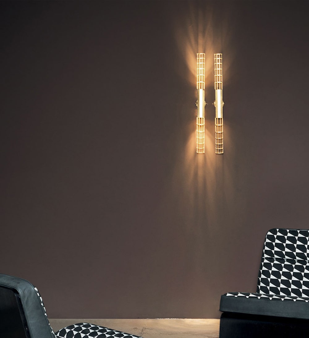 Modern Natural Brass Linear LED Wall Sconce - 02 02-scene-natural-brass-linear-led-wall-sconce-lounge
