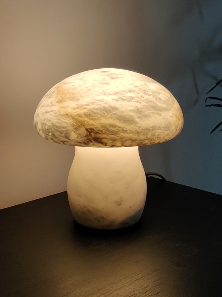 Modern Alabaster Mushroom Table Lamp - 02 02-scene-white--alabaster-mushroom-table-lamp-nightstand