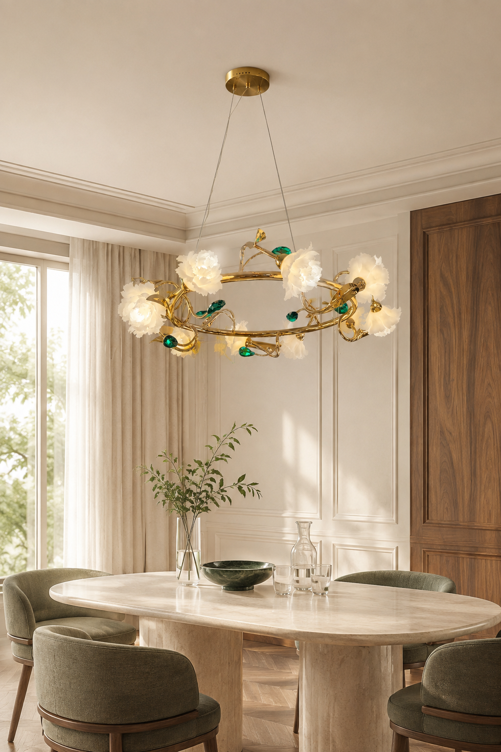 Sylverelle chandelier – small dining daylight