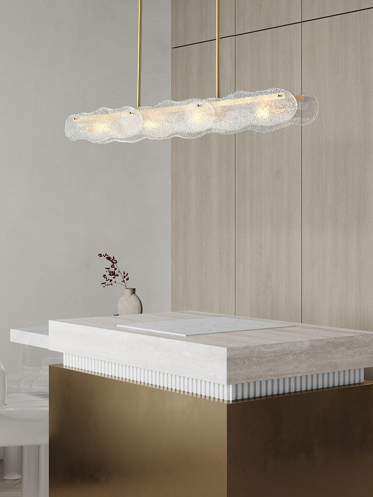 Modern Textured Glass Linear Island Chandelier - 13 02-source-bedroom-linear-glass-chandelier