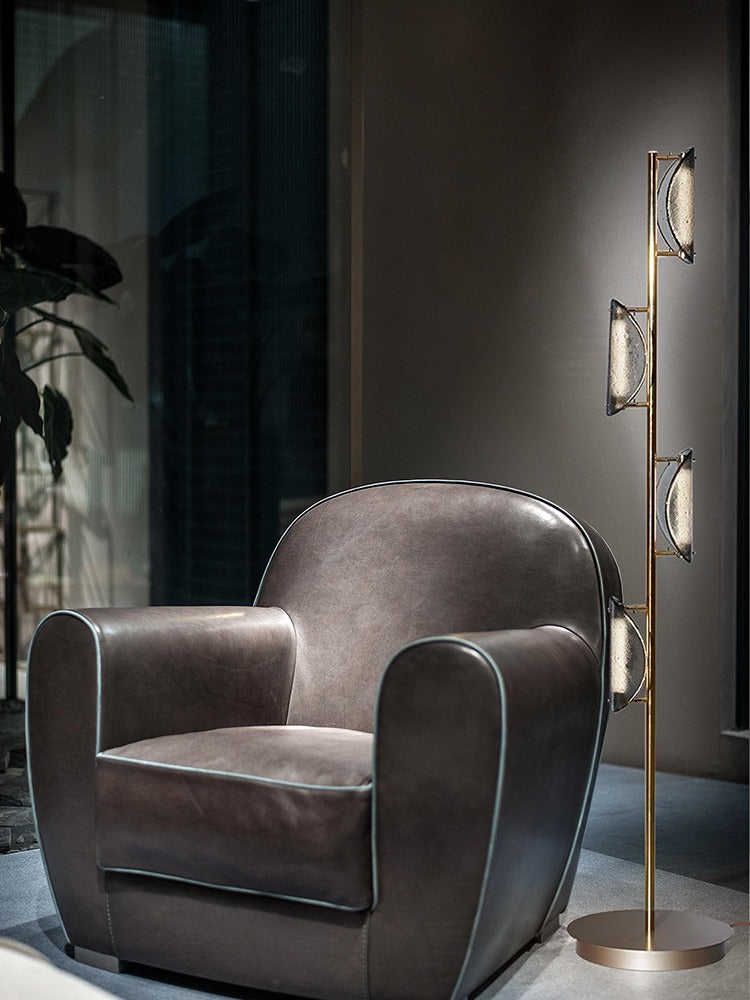Modern Smoked Glass Brass Table and Floor Lamp - 13 02-source-floor-lamp-lounge-scene