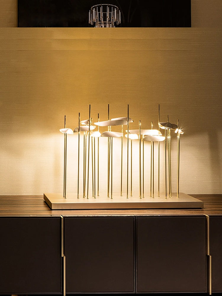 Modern Multi-Head Copper LED Table and Floor Lamp - 13 02-source-large-table-lamp-console-scene