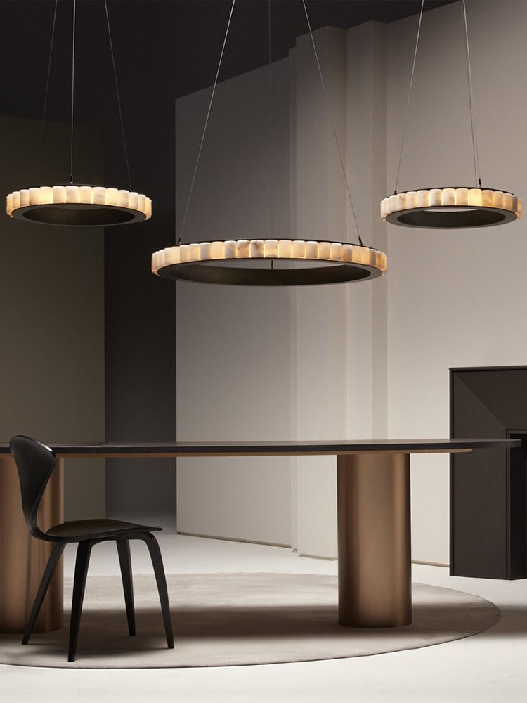 Modern Alabaster Ring LED Pendant Chandelier - 13 02-source-ring-pendant-lounge-scene