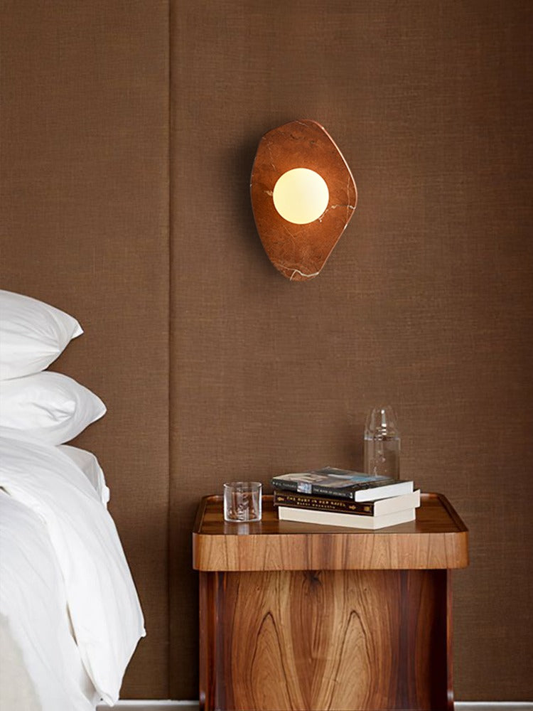 Modern Organic Stone Oval Wall Sconce - 03 02-source-scene-2
