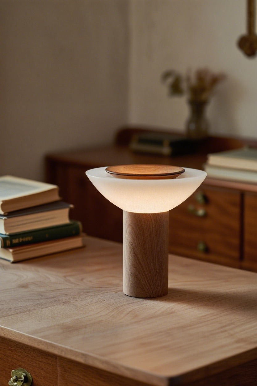 Modern Wood Bowl Table Lamp - 03 02-source-scene-2