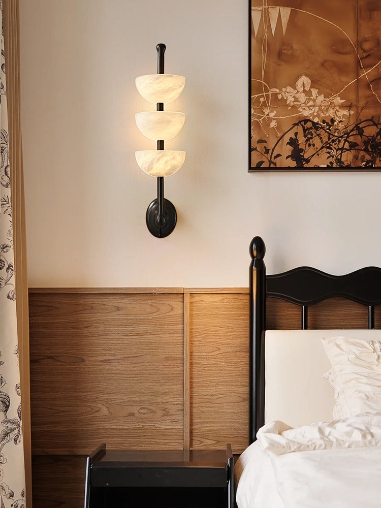 Modern Triple Stone Bowl Wall Sconce - 03 02-source-scene-2
