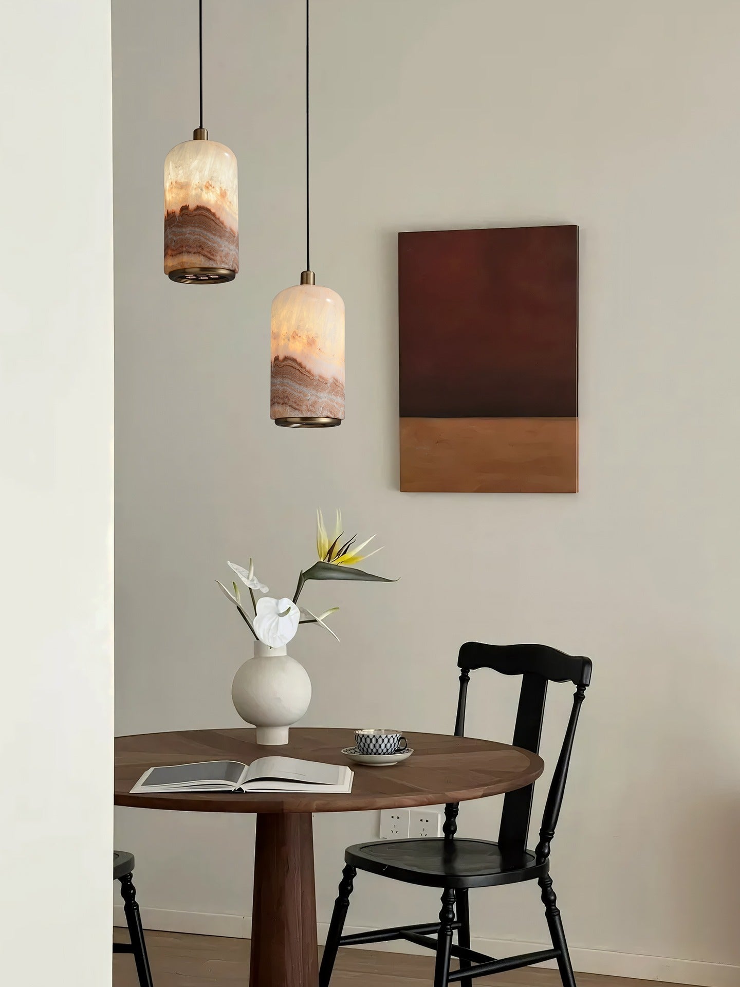 Modern Colorful Stone Cylinder Pendant Light - 02 02-source-scene-2