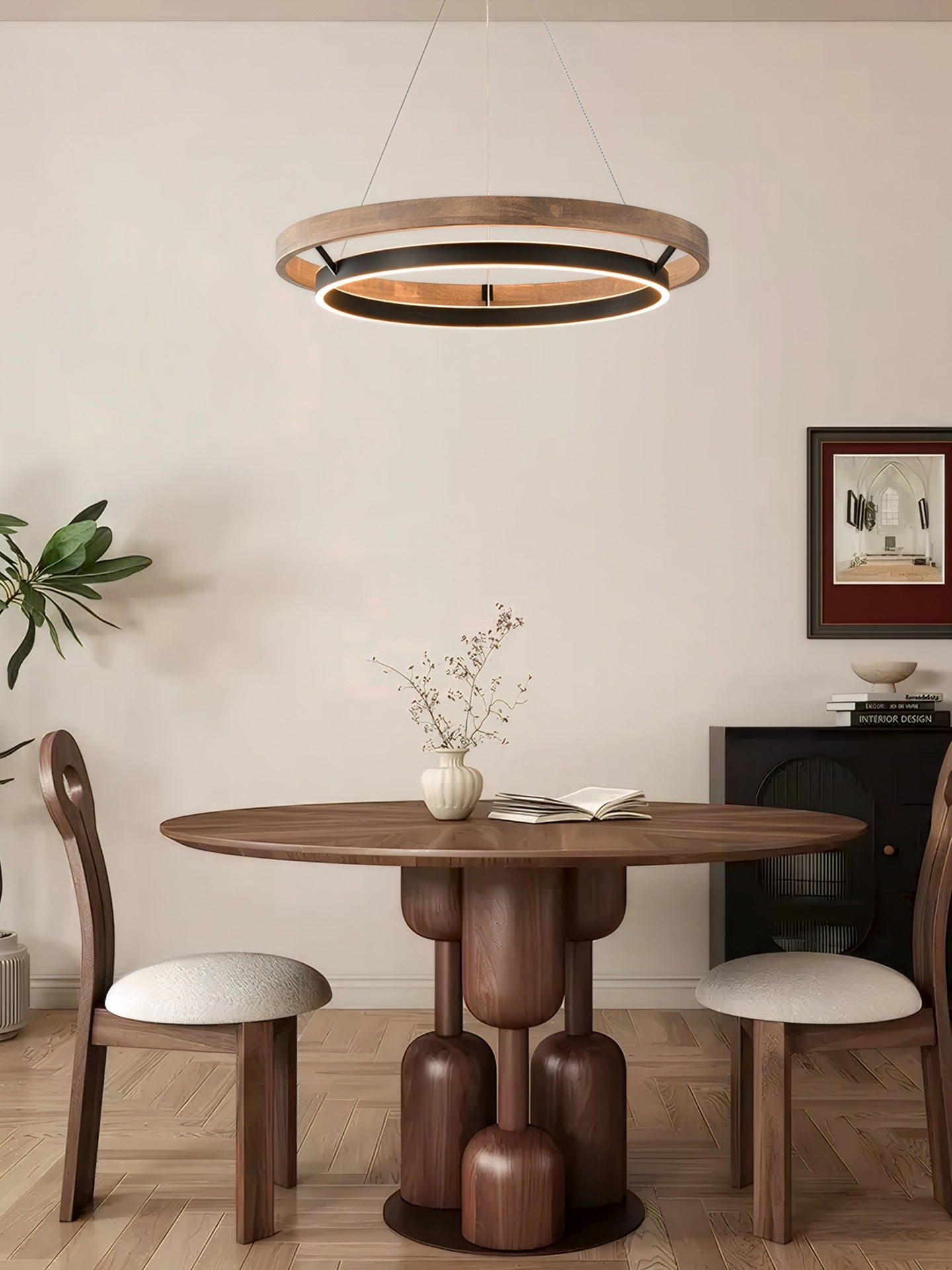 Modern Wood Ring LED Pendant Chandelier - 13 02-source-scene-2