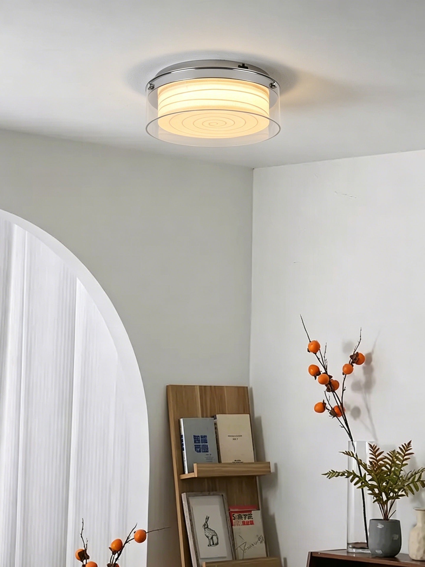 Modern Round Acrylic Wood Ceiling Light - 03 02-source-scene-2