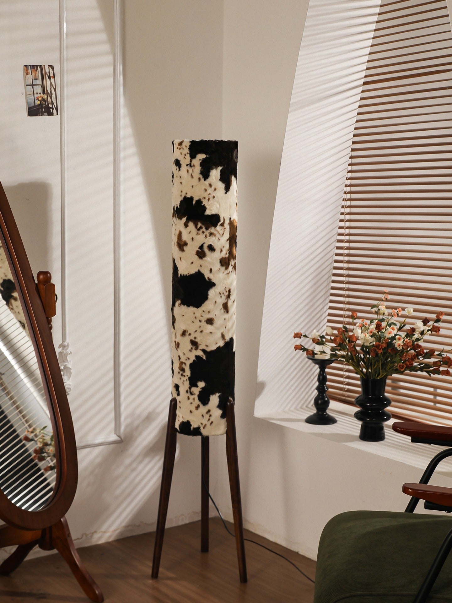 Modern Cowhide Cylinder Floor Lamp - 03 02-source-scene-2