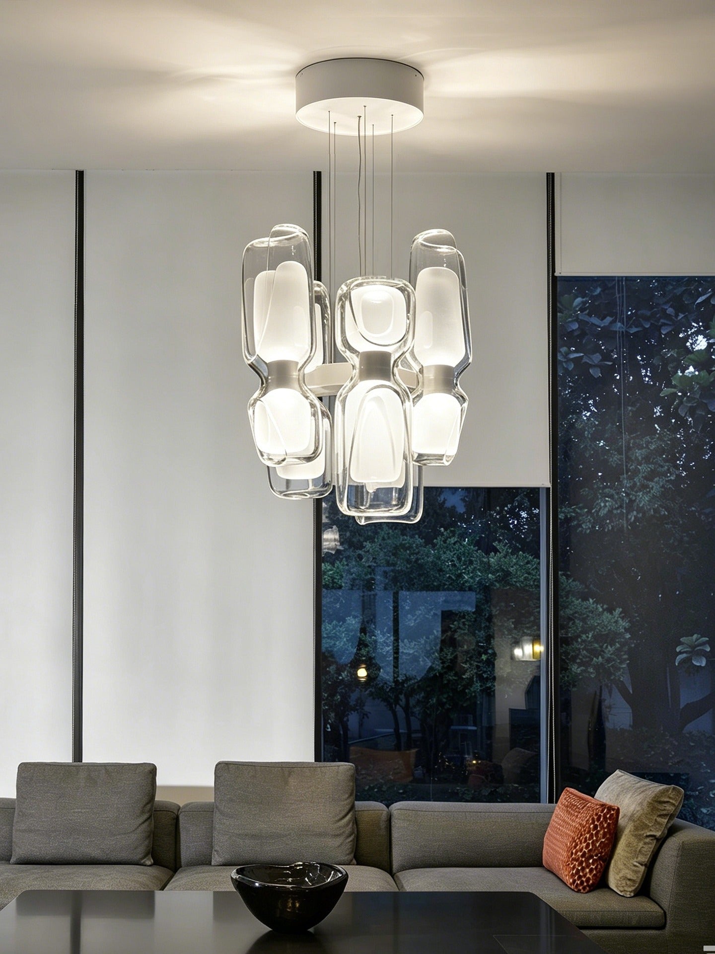 Modern Glass Petal Cluster Chandelier - 13 02-source-scene-2