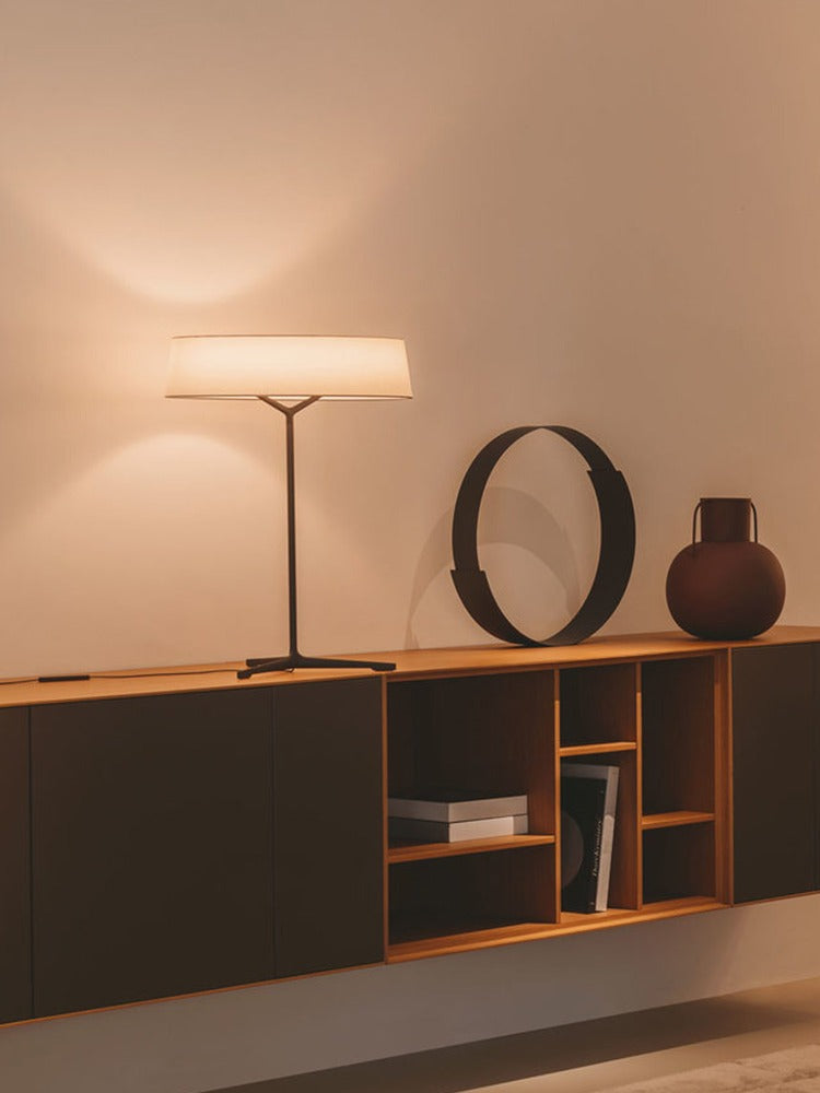 Modern Round Fabric Shade Table and Floor Lamp - 13 02-source-table-lamp-console-scene.jpg