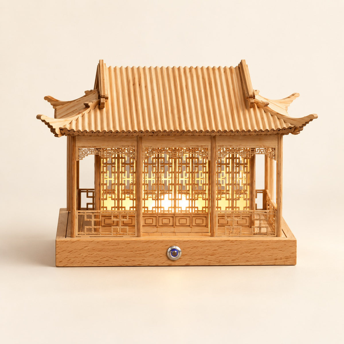 Pavilume natural pine rain pavilion table lamp