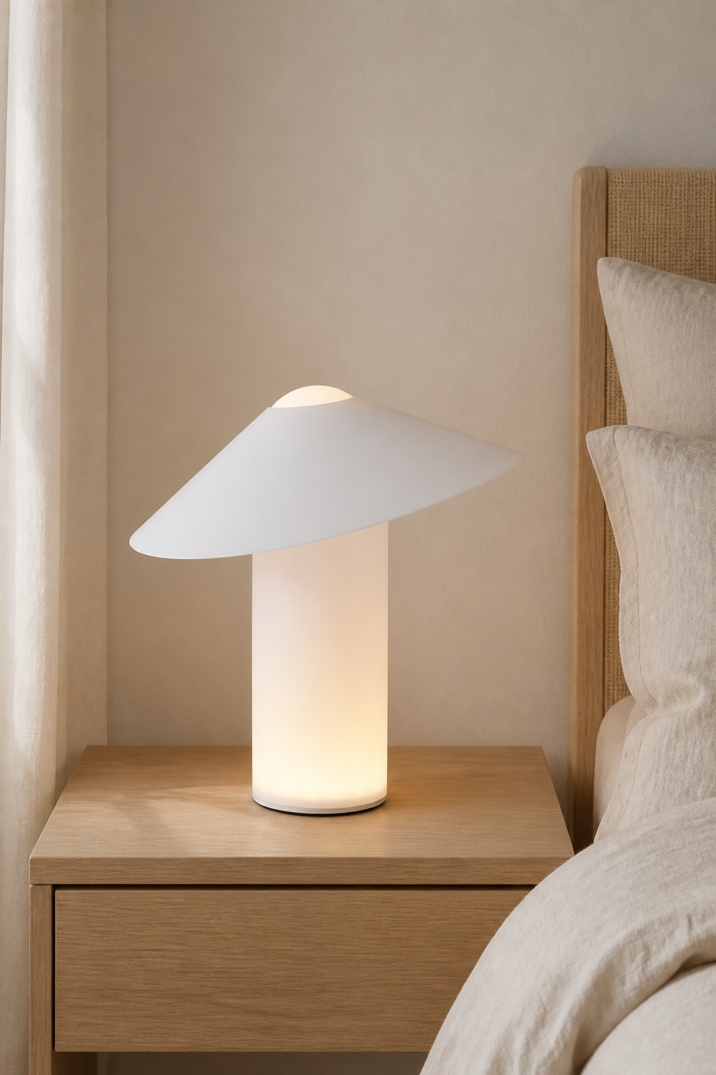 Velaire Sculptural Wing Table Lamp complete table lamp in a bedroom scene