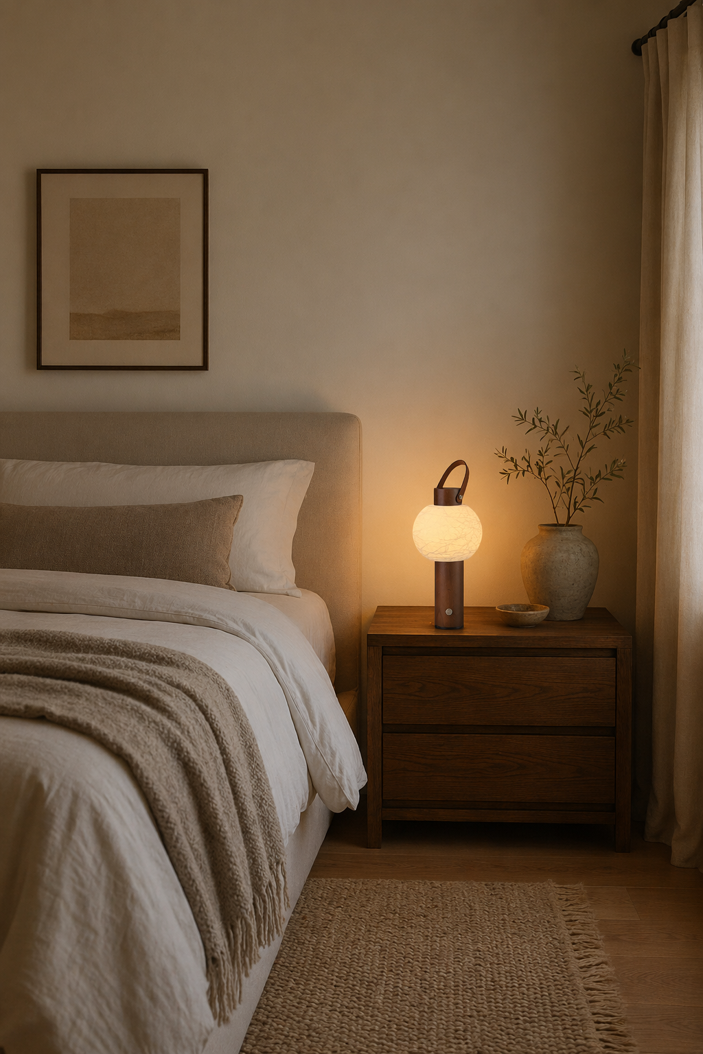 Portable Silk-Effect Acrylic Table Lamp in Wood Finishes - product image 05