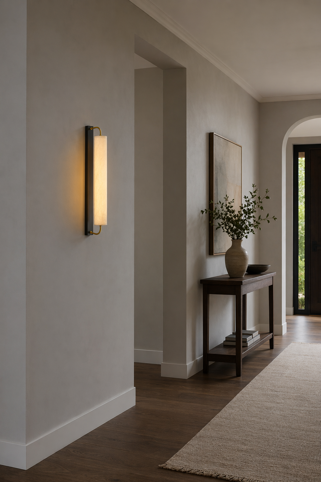 Modern Mulberry Silk Cylinder Wall Sconce in Black