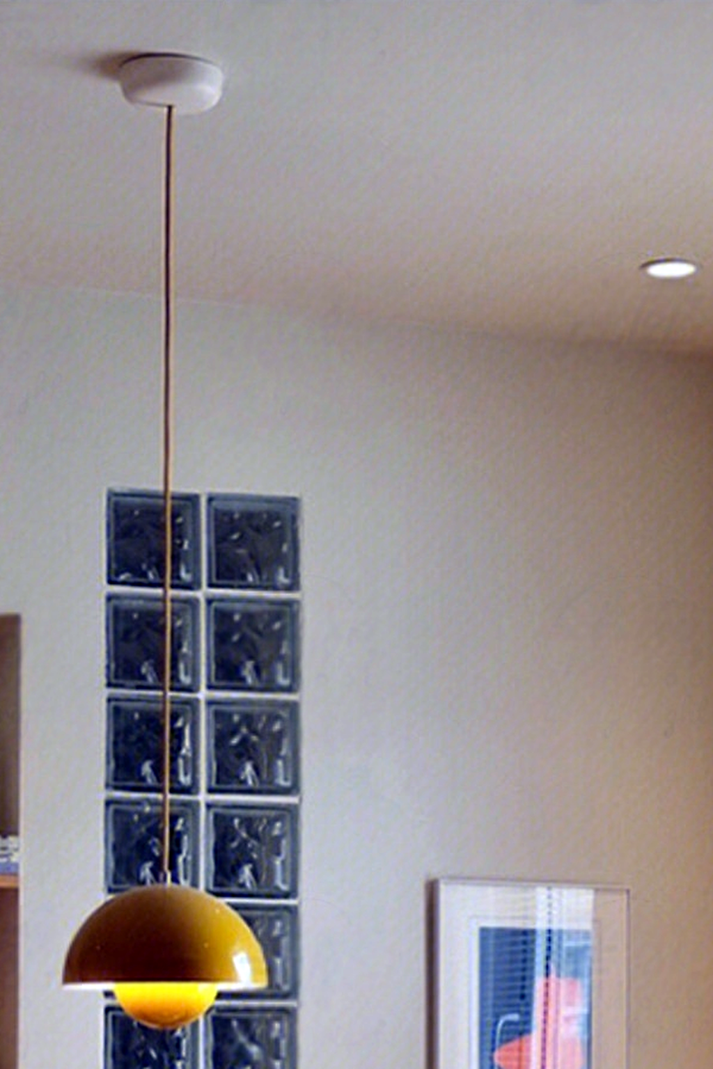 Yellow Flowerpot Dome Pendant Light in a cafe dining interior