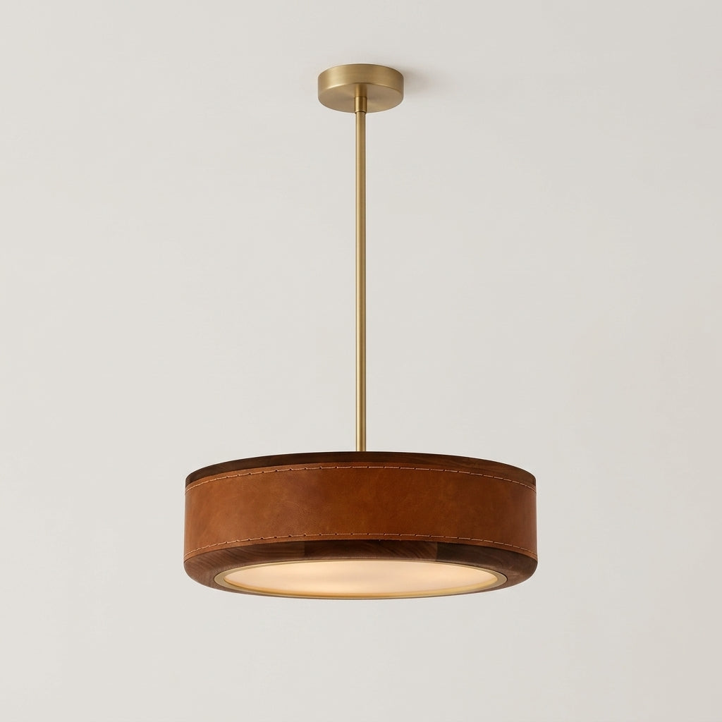 Calvurne Walnut Wood Ring LED Ceiling Light