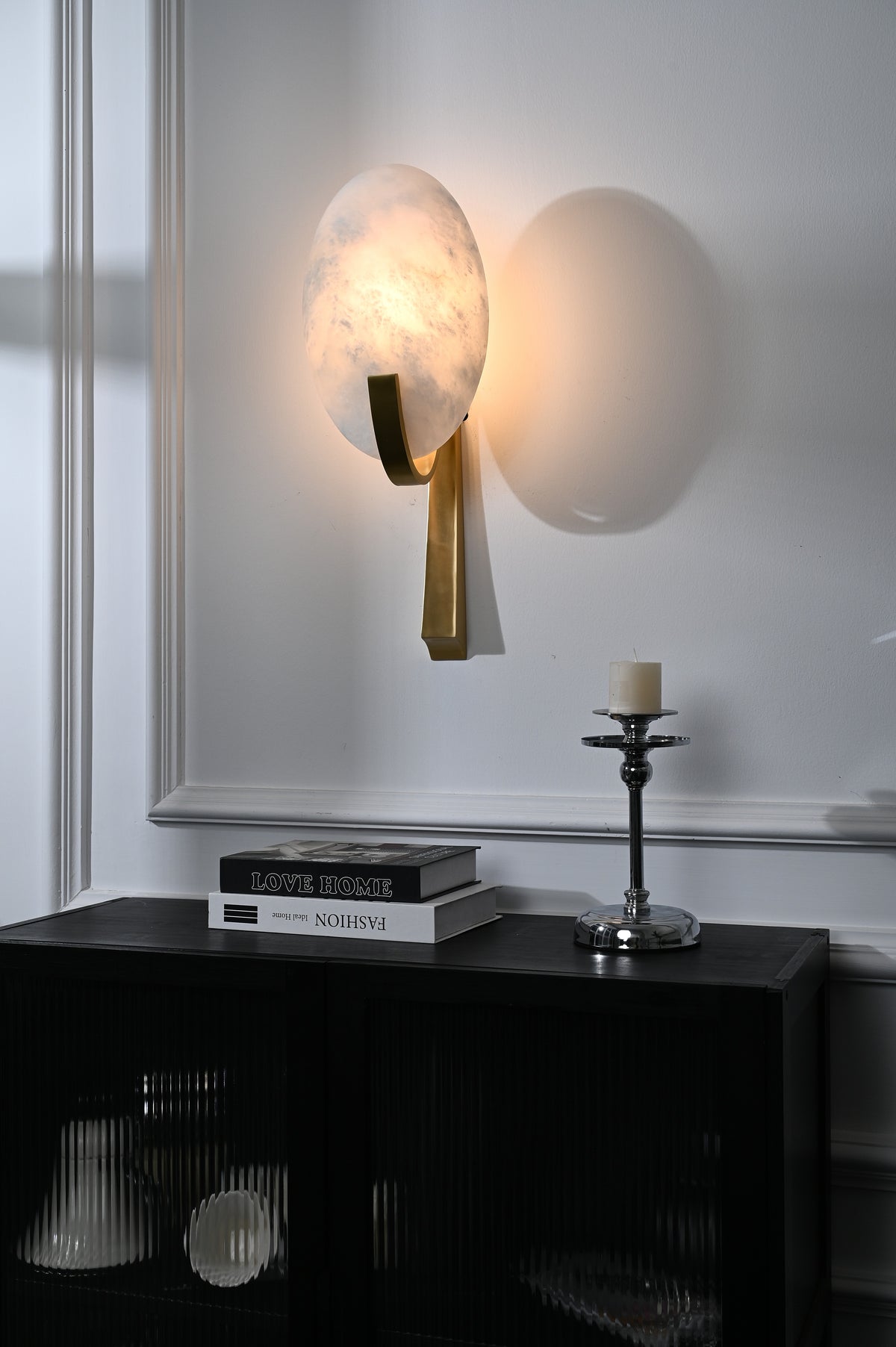 Modern Alabaster Oval Stem Wall Sconce - 03 03-DSC_6947