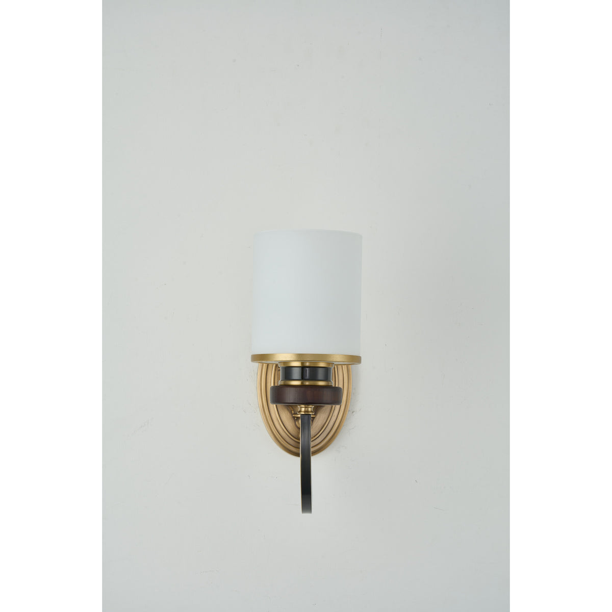 Supplier real photograph of the Ashbourne single-light wall sconce complete unlit front view
