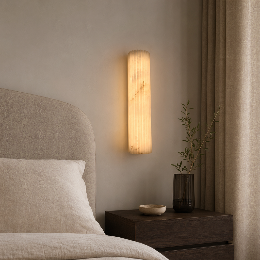 Modern Fluted Alabaster Wall Sconce - product image 04