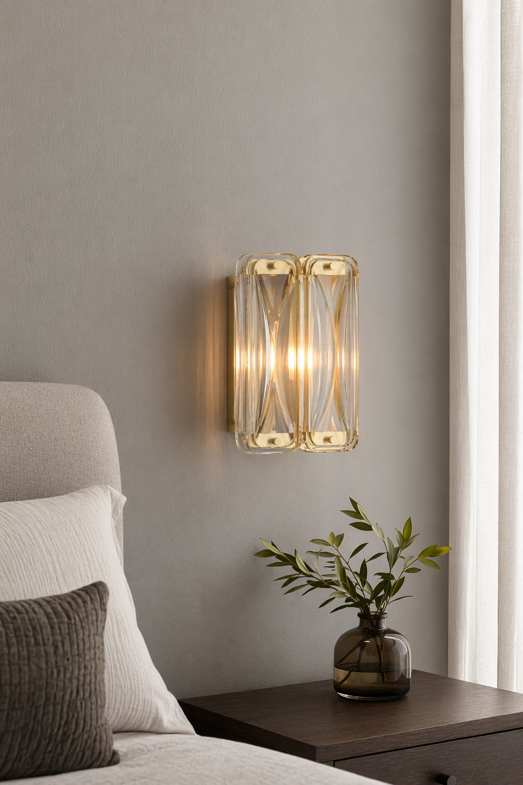 Modern Crystal Glass Wall Sconce - generated main 03 03-bedroom-bedside