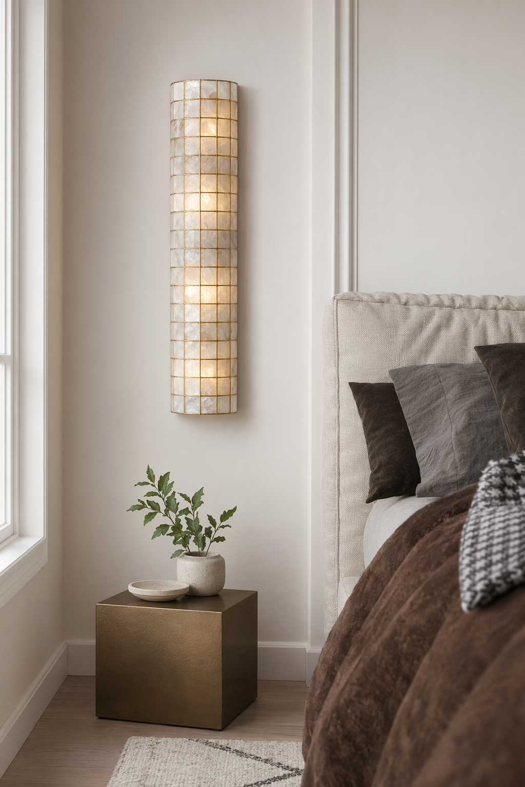 Modern Capiz Shell Mosaic Wall Sconce - 03 03-bedroom-bedside