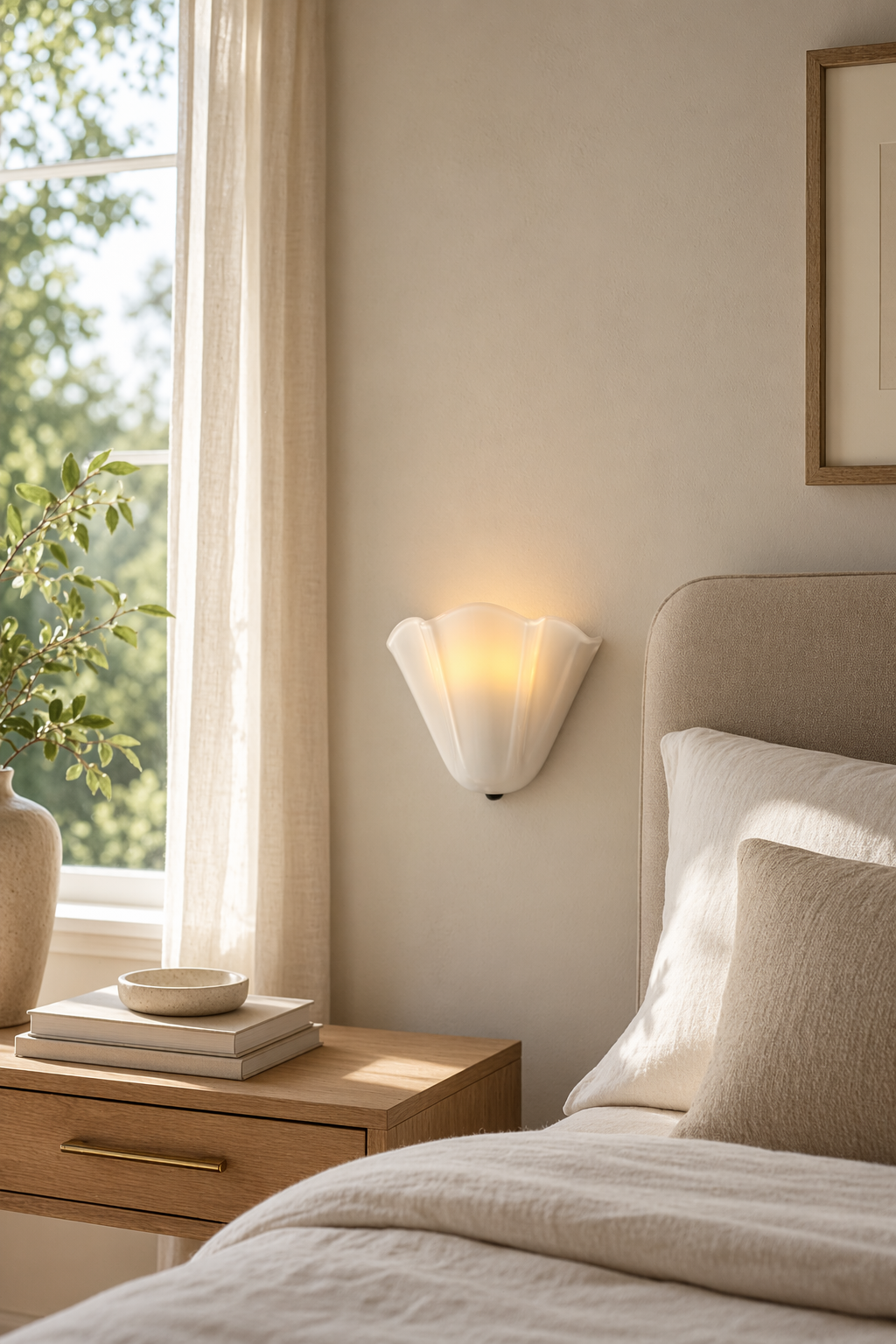 Modern Shell Petal LED Wall Sconce - 03 03-bedroom-bedside