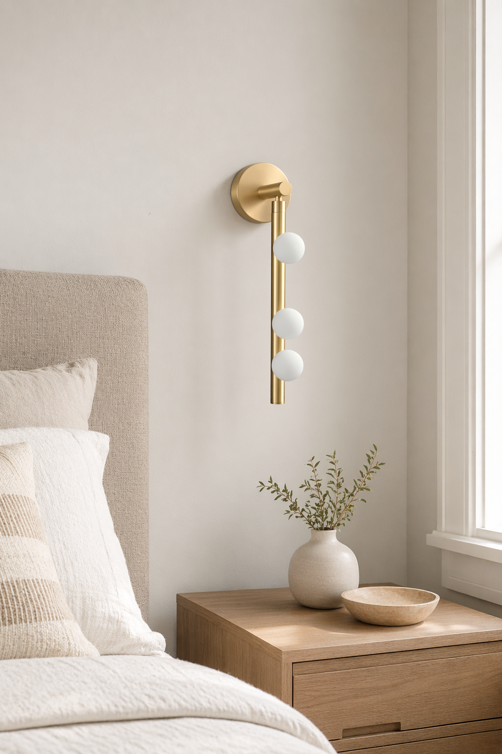 Modern Glass Globe Vertical Wall Sconce - generated main 03 03-bedroom-bedside