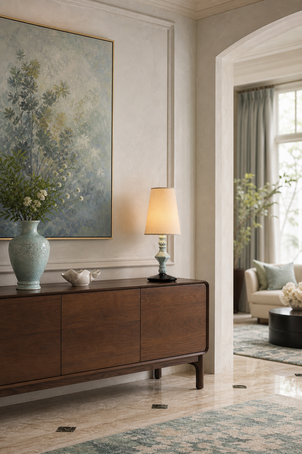 Colorful Ceramic Table Lamp console table wide