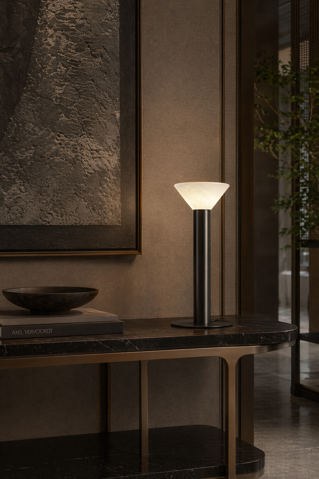 Modern Alabaster Bowl LED Table Lamp - 03 03-console-table
