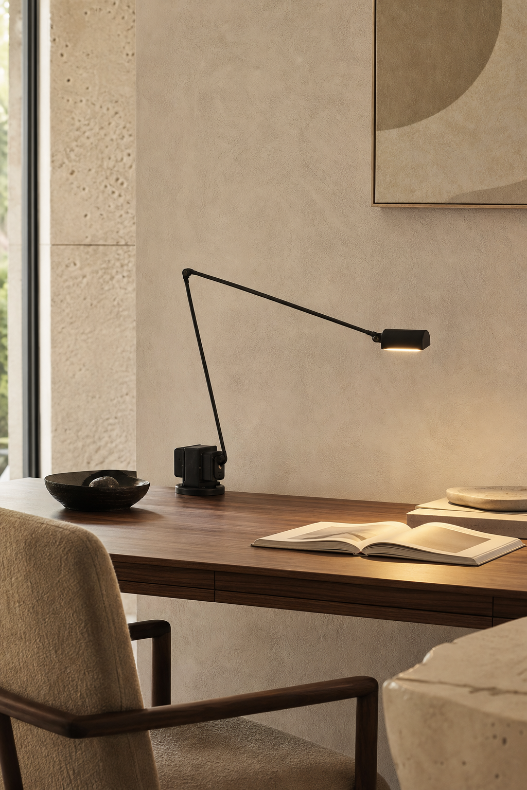 Daphine Adjustable LED Table Lamp black finish desk