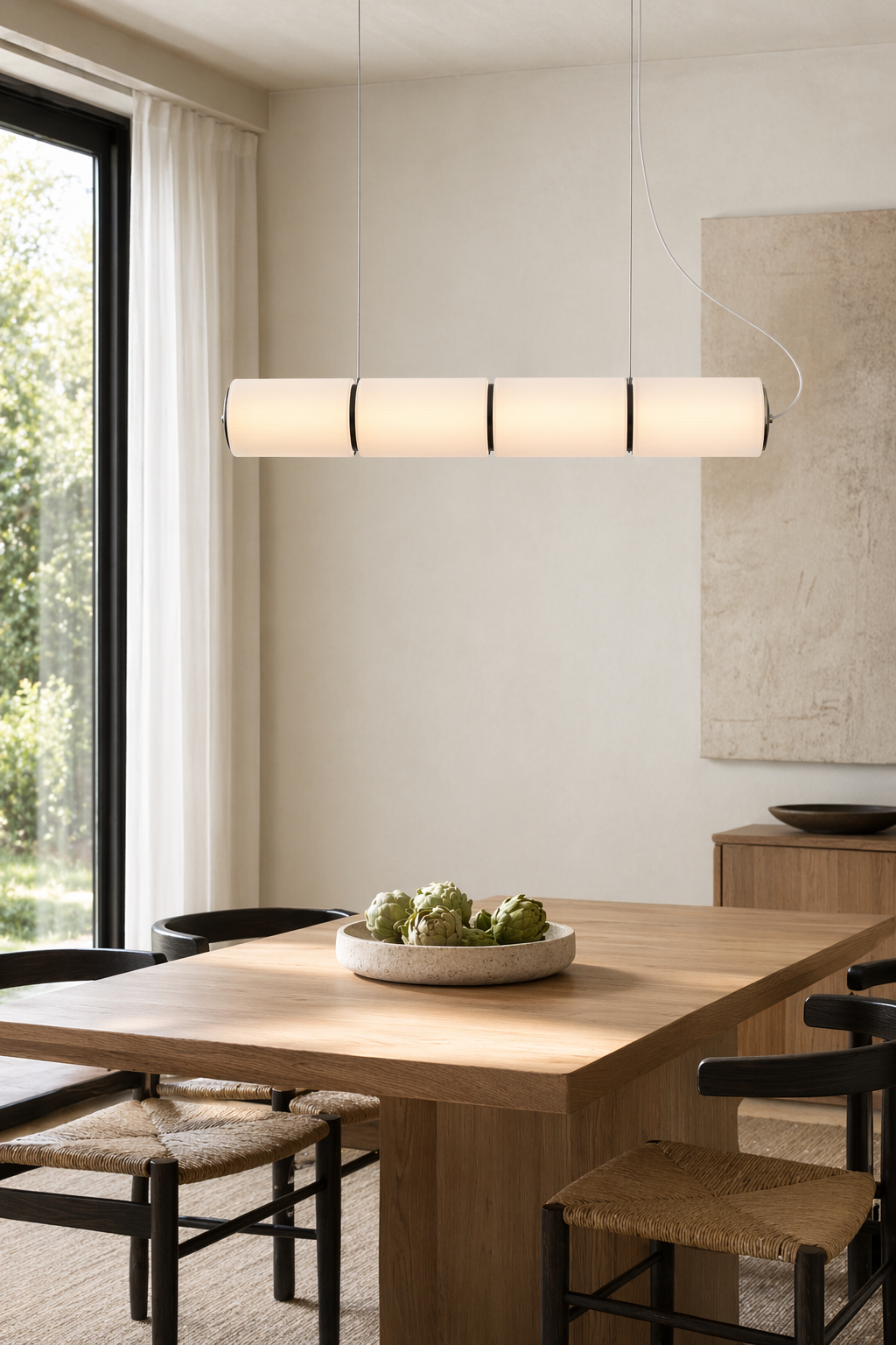 Modern Linear Multi-Head Pendant Light - generated workflow 03 03-dining-room-wide-daylight
