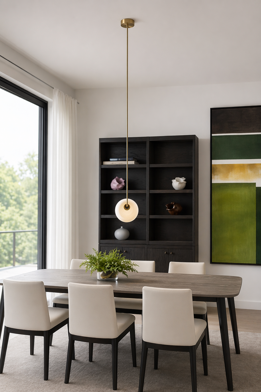 Modern Glass Globe Pendant Light - generated workflow 03 03-dining-room-wide-daylight