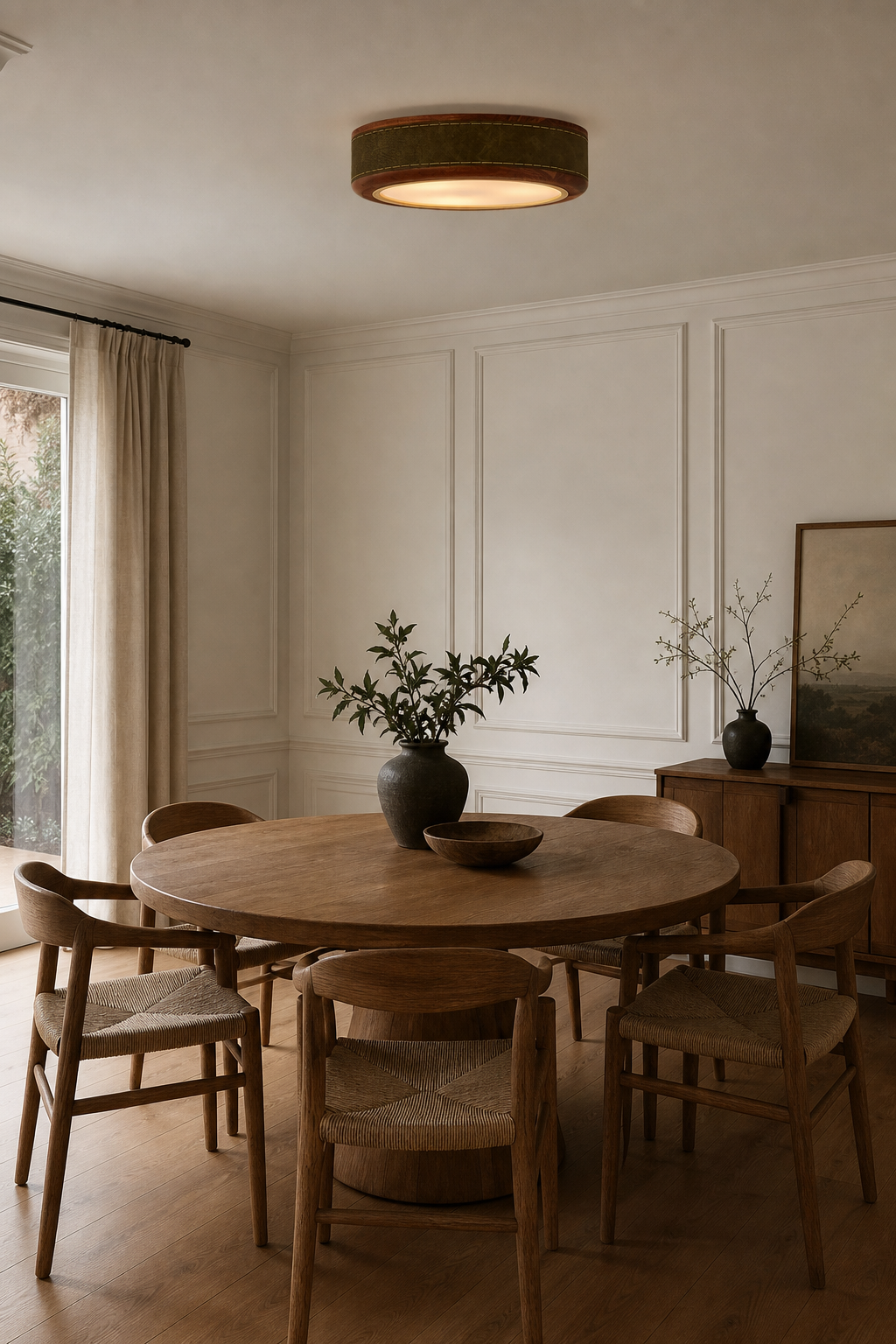 Modern Wood Ring LED Ceiling Light - generated main 03 03-dining-table-wide