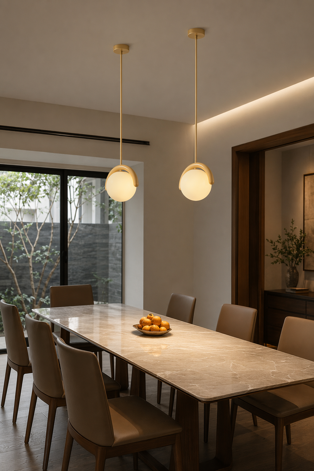 Modern Gold Globe Pendant Light - generated main 03 03-dining-table-wide