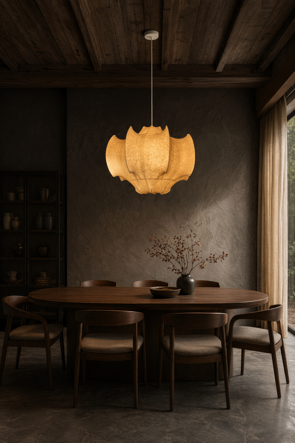 Handmade Mulberry Silk Pendant Light in White - product image 03