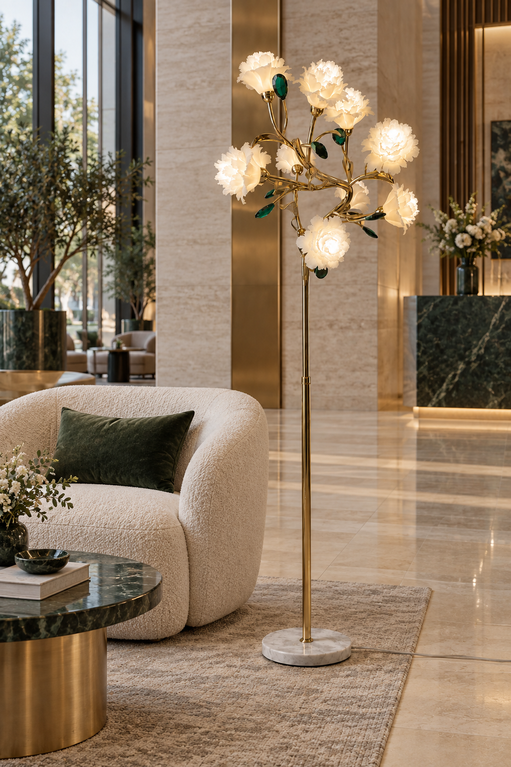 Sylverelle floor lamp – five-star hotel lobby lounge