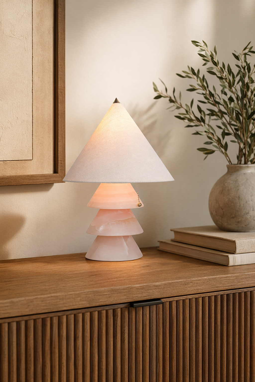 Modern Stacked Stone Table Lamp - 03 03-generated-console-scene