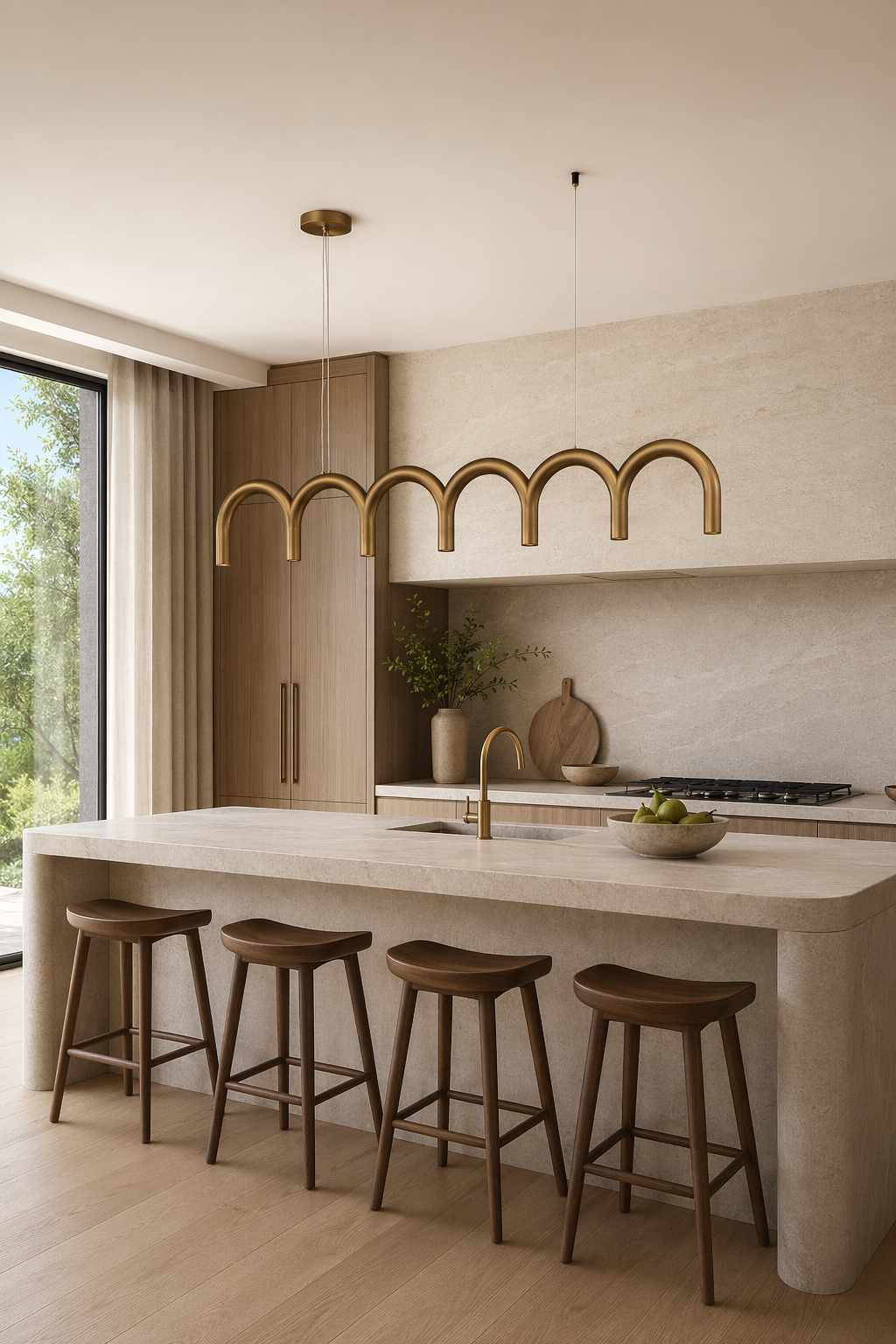 Modern Arched Linear Pendant Light - 03 03-generated-kitchen-island-scene