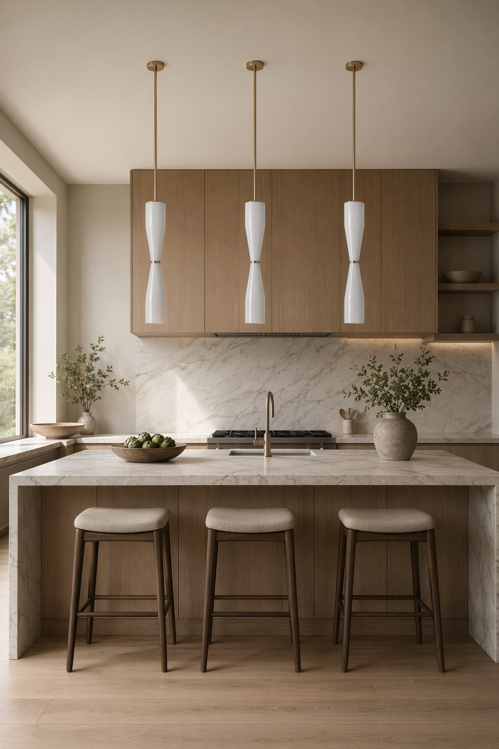 Modern Hourglass Cluster Pendant Light - 03 03-generated-kitchen-island-scene