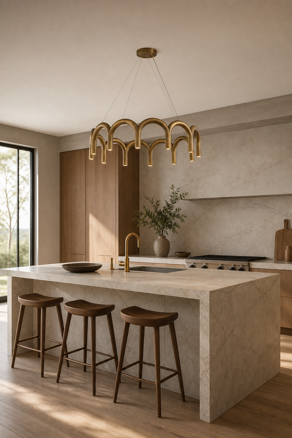 Modern Arched Multi-Light Chandelier - 03 03-generated-kitchen-island-scene