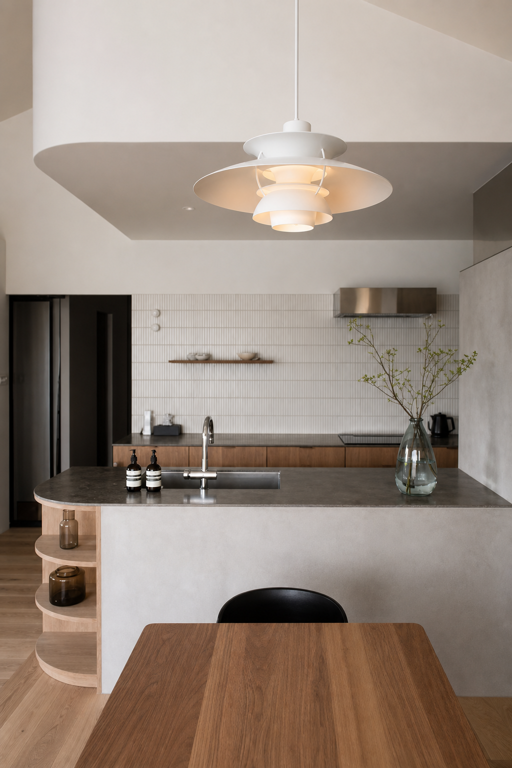 PH5 Layered Metal Pendant Light kitchen wide