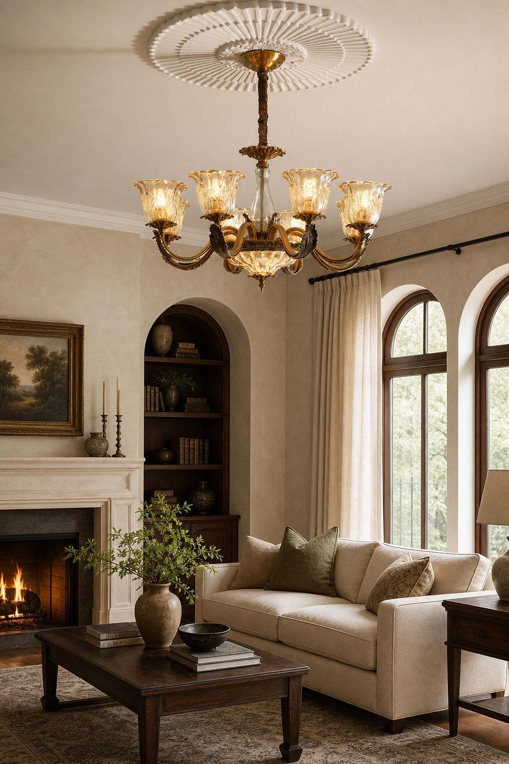 Baroque Floral Glass Chandelier - 03 03-living-room-centerpiece