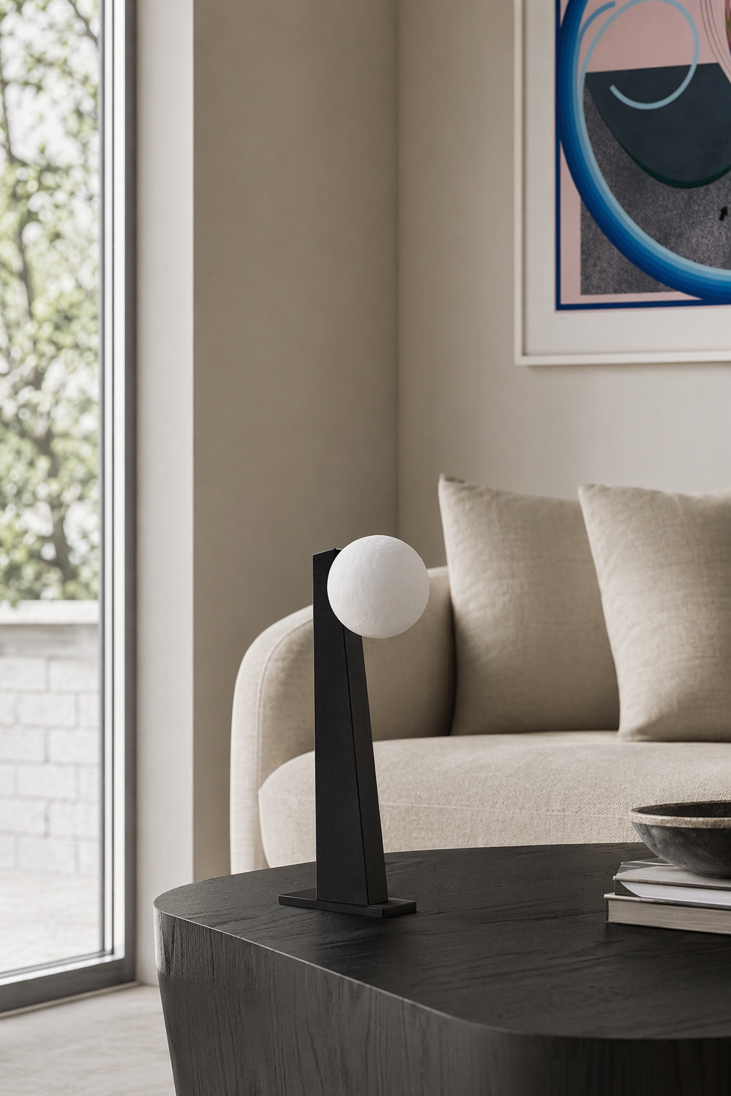 Modern Tapered Globe Table Lamp - generated main 03 03-living-room-wide