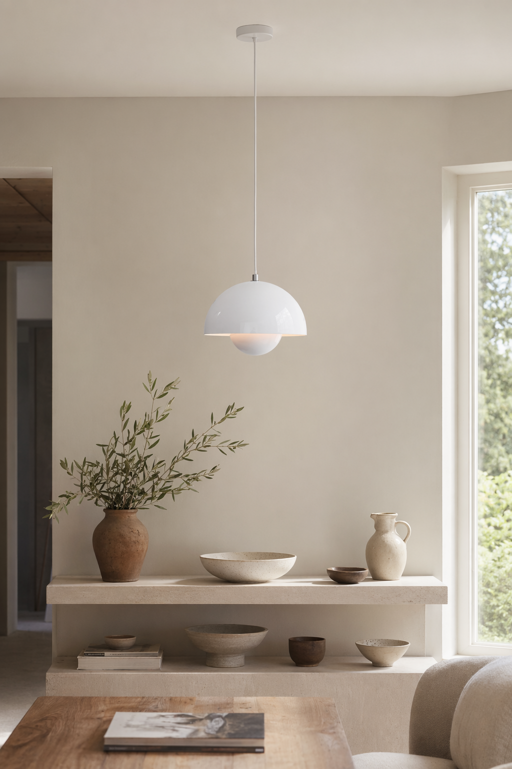 Modern Glossy Dome Pendant Light - 03 03-minimal-wall-console